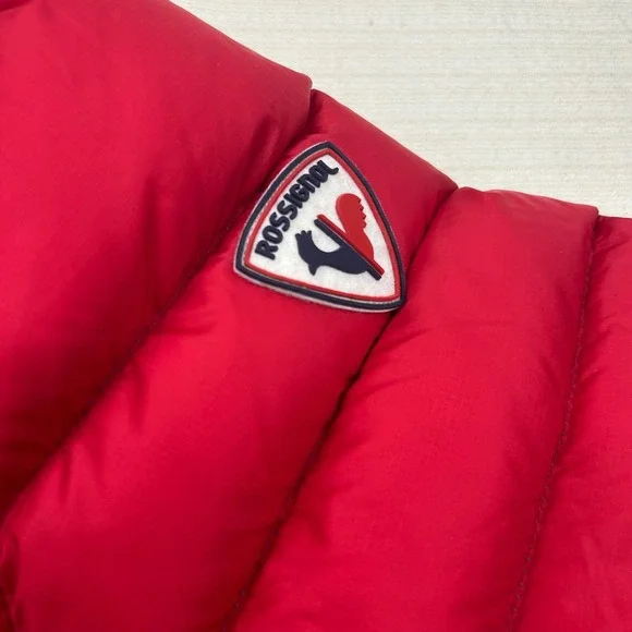 Rossignol Mens Coat 2X Red Duck Down Puffer Hooded‎ Jacket Ski Snowboard